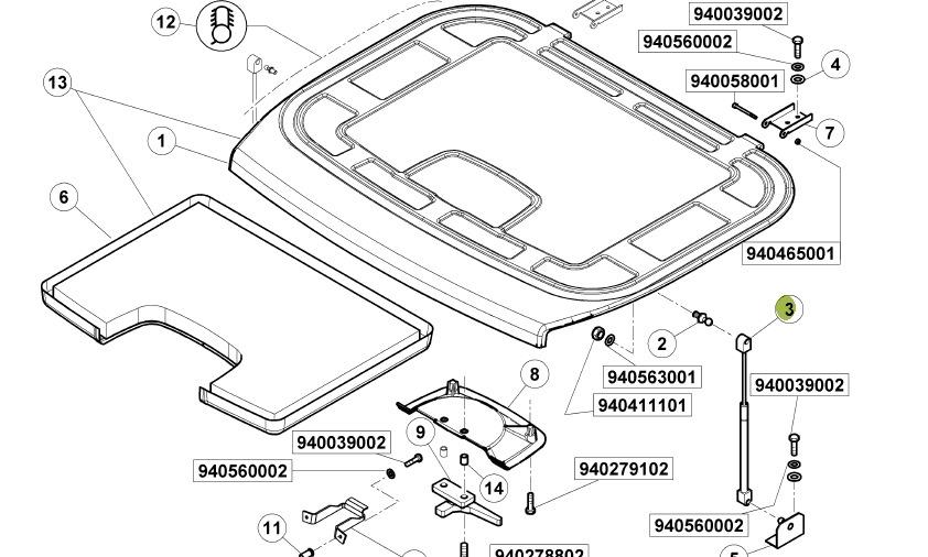 Gasfeder Hochdach-Luke für Claas Celtis