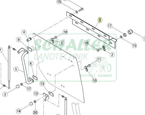Heckscheiben-Scharnierleiste Ares und Arion 400 A21