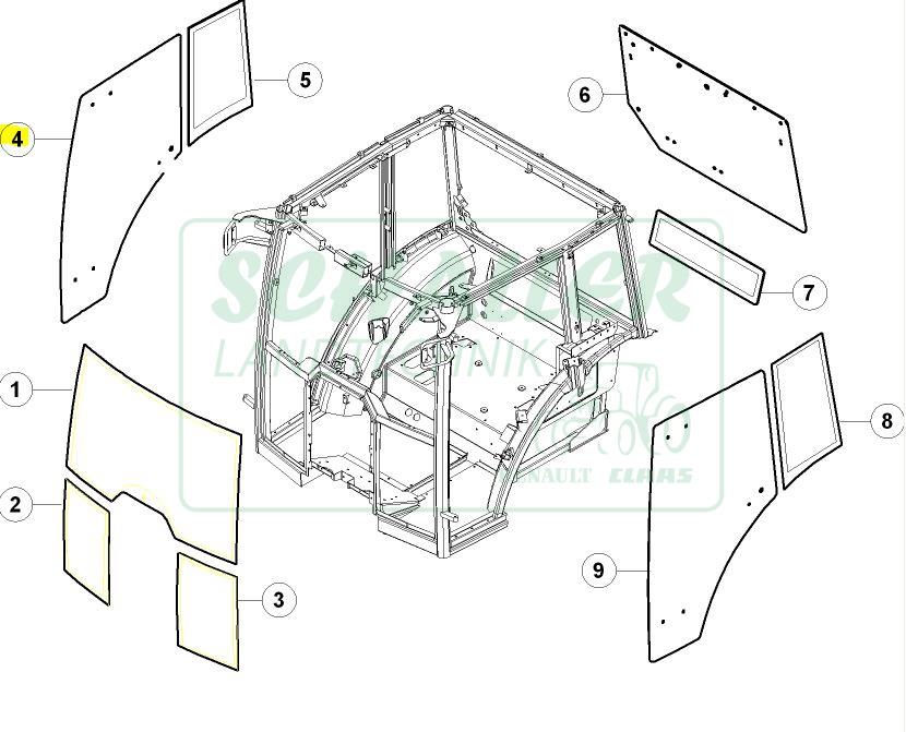 Türscheibe Axos/Celtis rechts