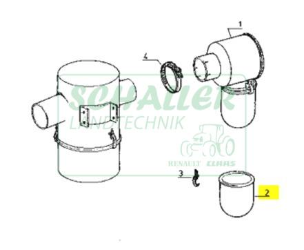 Luftfilter-Vorabscheider Behälter R50 bis 490 S Schmalspur