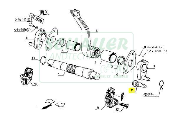 Bolzen Unterlenkerhebel- Einpress 22mm