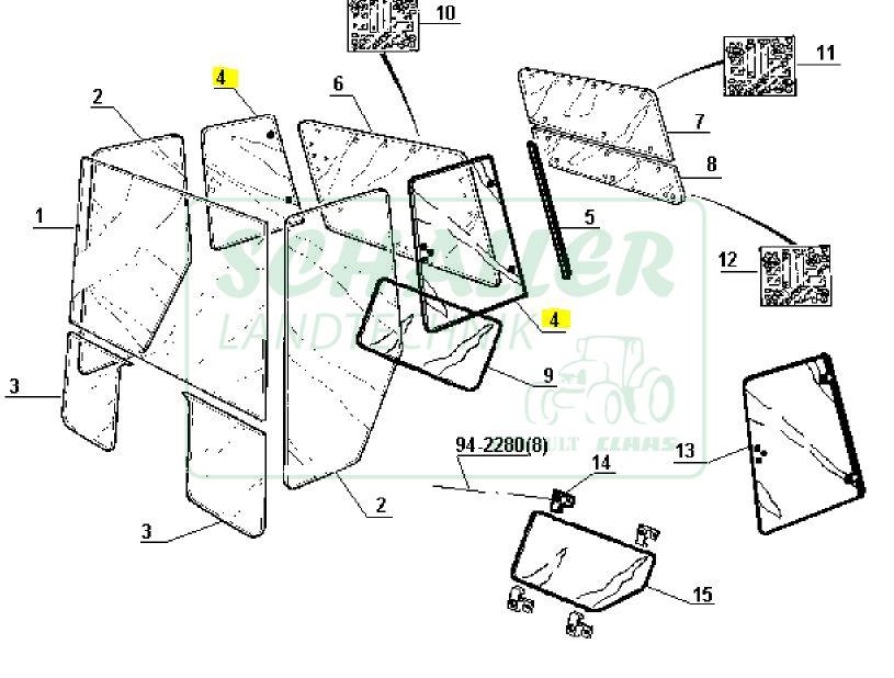Seitenscheibe hinten für TX/TS/TZ/Temis Modelle