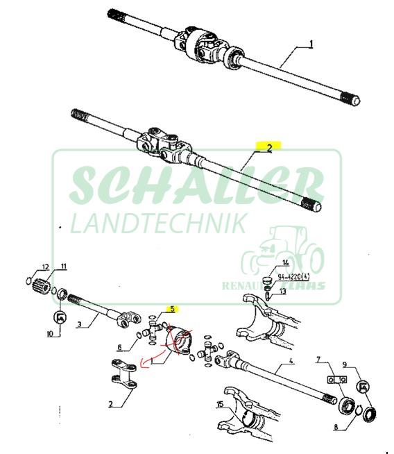 Kreuzgarnitur für TX groß alt 110-14 bis 145-14 gerades Gelenk  [35x96mm]