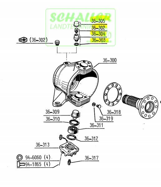 Entlüftungsventil Vorderachse Radnabe 551-4 bis 1181-4 alte VA