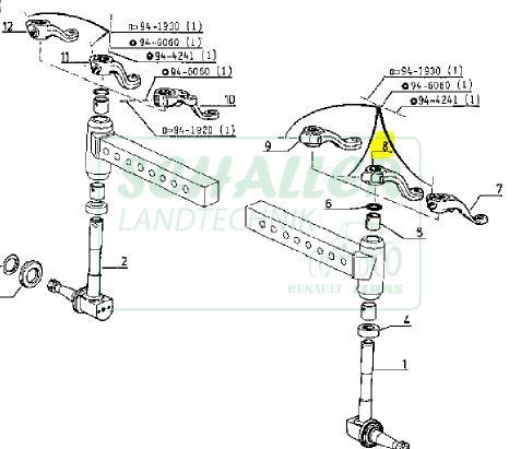 Lenkhebel für Renault Hinterrad LINKS