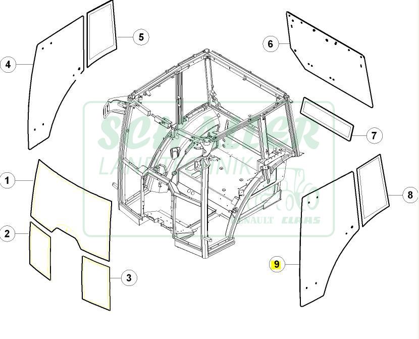 Türscheibe Axos/Celtis links