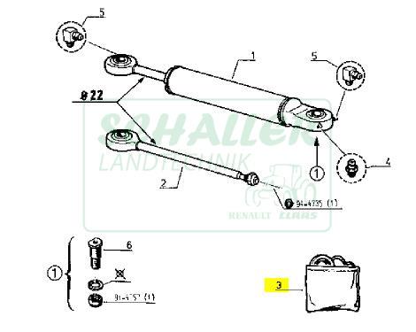 Lenkzylinder-Dichtsatz alte Reihe,S,LS,MX 22mm [zylindrisch]