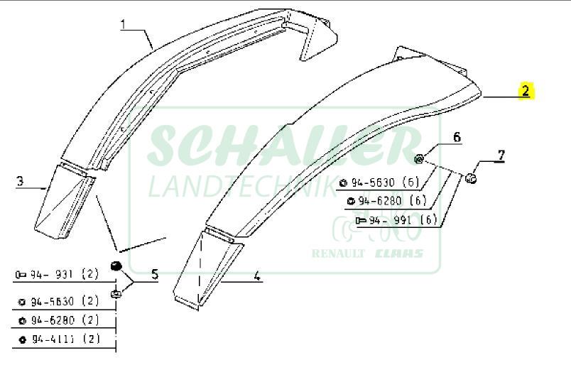 Kotflügel Ergos links hinten