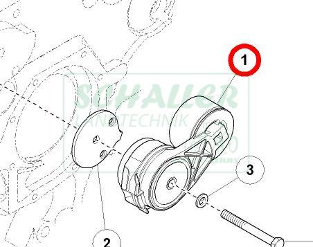 Flachriemenspanner f. DPS Powertech-Motor; Ceres 305, Celtis, z.T.Ares, Temis Arion.