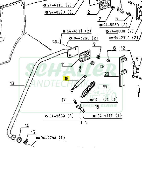 Gasfeder für Türe Ares 00/06 Länge 185mm