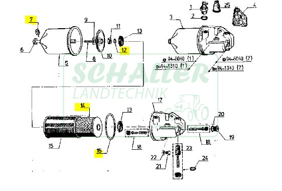 Motorölfilter-Einsatz MWM alt