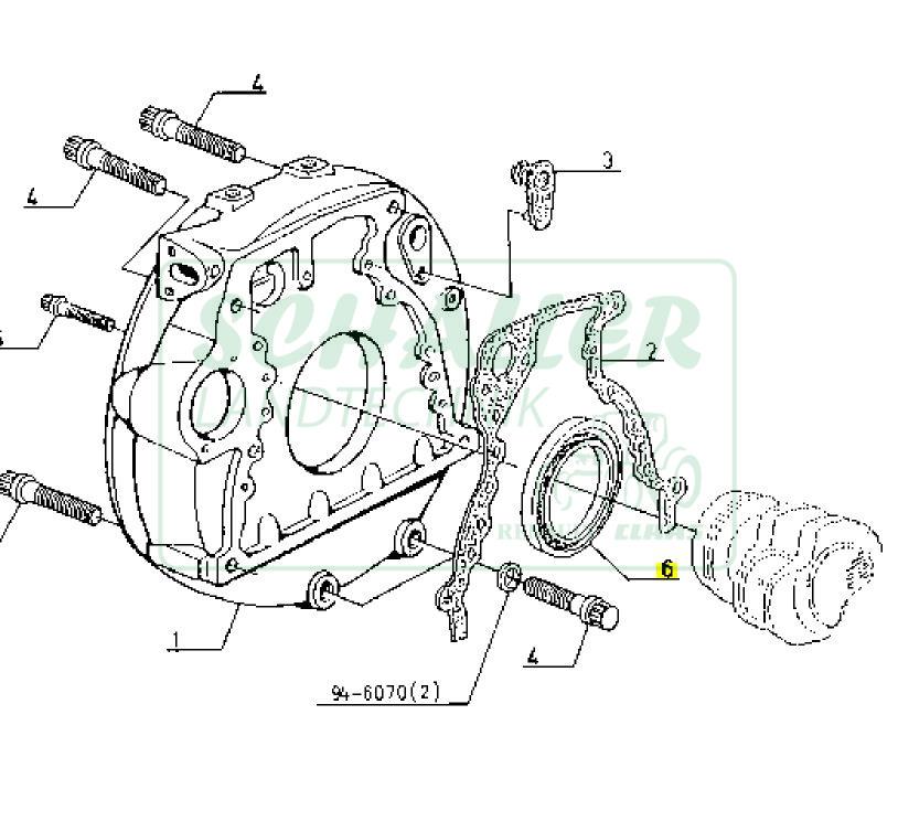 Kurbelwellendichtring DPS/John-Deere Motor hinten, Kupplungsseitig