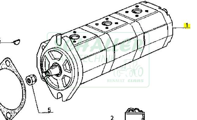 Hydraulikpumpe dreifach f. Tractonic Lastschaltgetriebe Renault 54er-Reihe