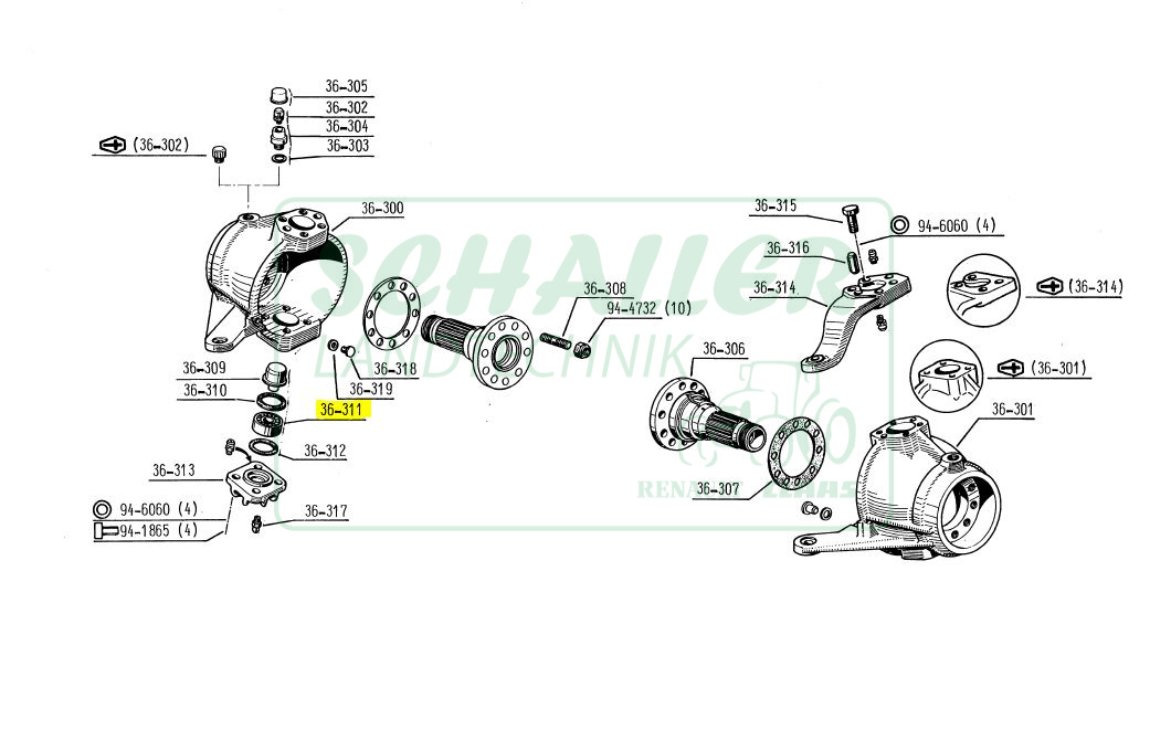 Achsschenkel-Lager 551-4 bis 751-4