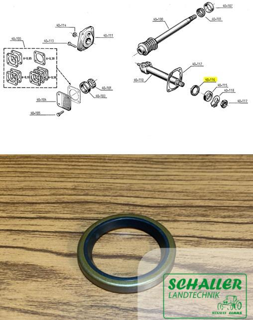 Lenkgetriebedichtring vorne Gemmer für Schmalspur,  R-Reihe und Super-Reihe