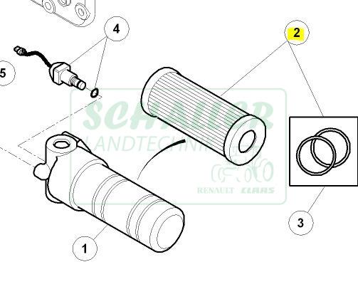 Hydraulik-Druckfilter für TX/16, Ares 507,607, Arion 400