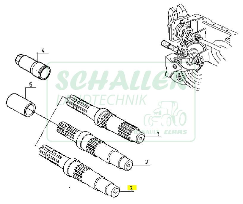 Zapfwellenendstück Ares 710/720 für 1000U/min