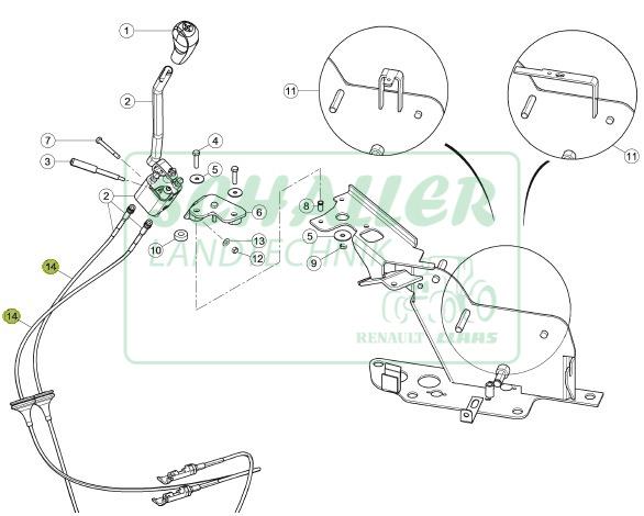 Seilzug Kreuzhebel Zusatzsteuergerät Axos A22