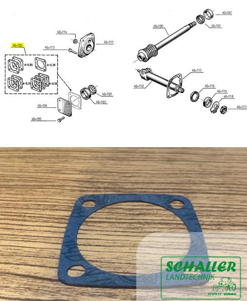 Lenkgetriebedichtung unten 0,25mm Gemmer für Schmalspur und R-Reihe