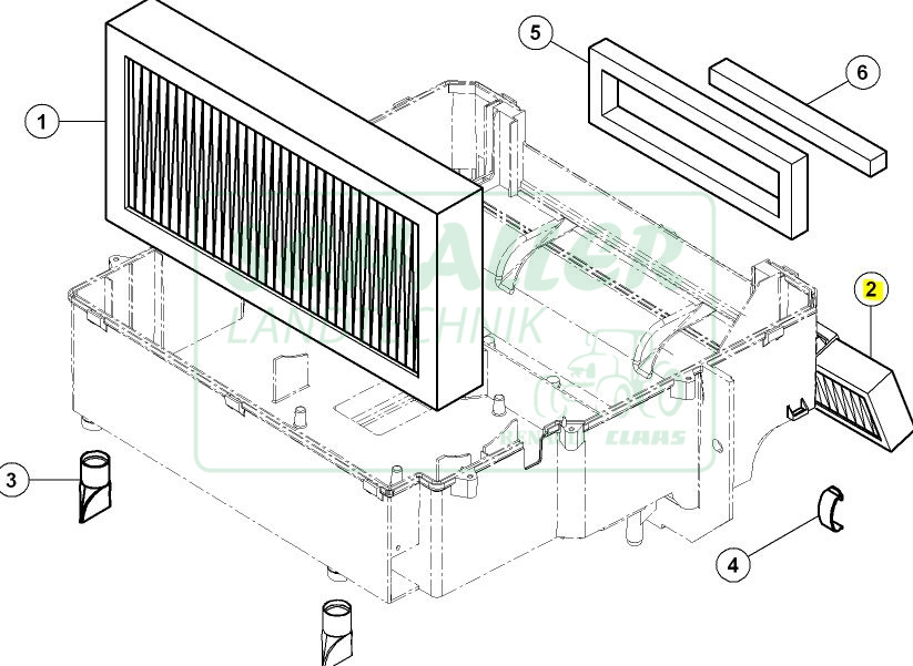 Kabinenluftfilter - Innen Ares 507 607, Celtis, Axos, Arion 1. Gen