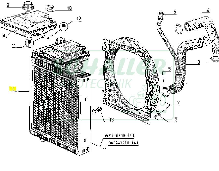 Kühler für Ares 540,550,610,620 bis best. Seriennummer