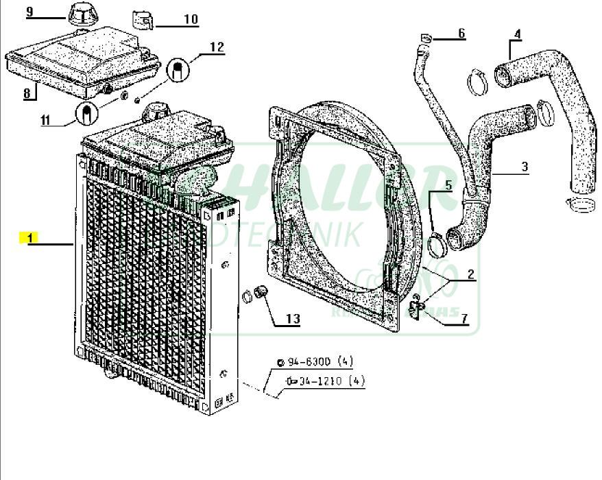 Kühler f. Renault Ares 620 u. 630 bis best.#