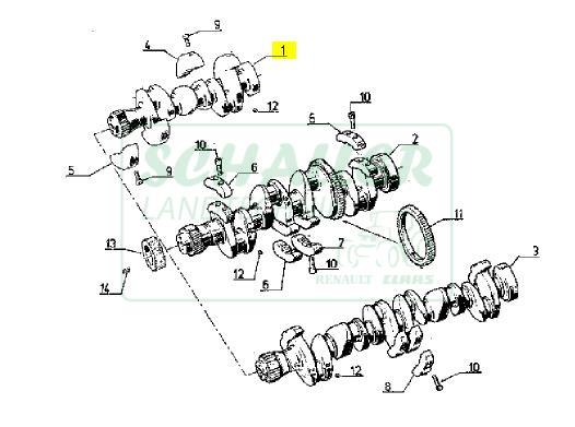 Kurbelwelle für MWM 3-Zyl. Motor unverstärkt