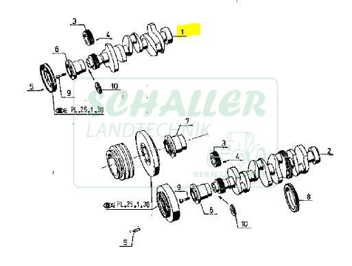 Kurbelwelle für MWM 3-Zyl. Motoren verstärkt