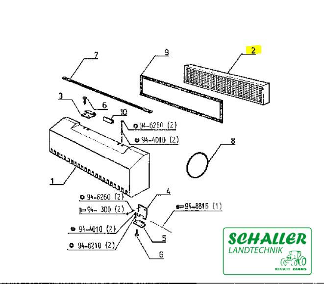 Kabinenluftfilter TX/TS/TZ/SP/TL, außen über Frontscheibe Alte Ausf.