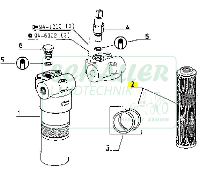 Hydraulik-Druckfilter Celtis/Axos/Ares ohne LS