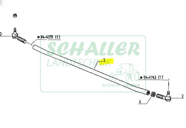 Spurstange für Renault 65-34 bis 90-34 MX,PX,TX    VA 575