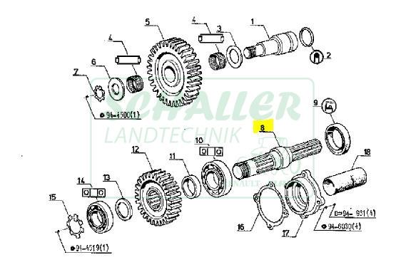 Zapfwellenendstück Renault 551 bis 751-4s und Schmalspur 80s/480S