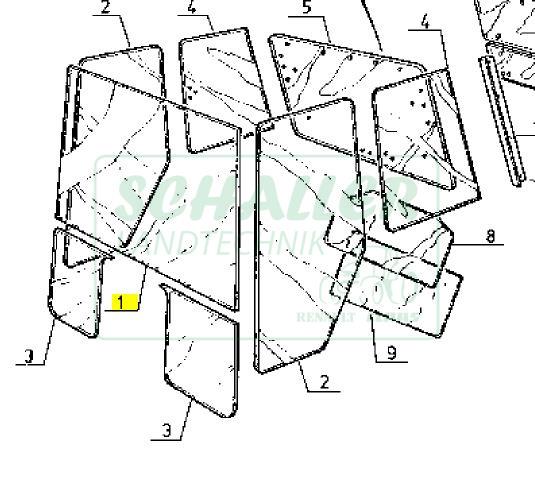 Frontscheibe f. TX/TS/TZ/TL/Temis Traktoren